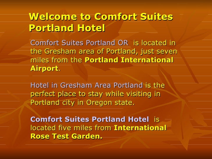 Comfort Suites Portland Hotel