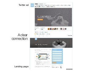 A clear
connection
Twitter ad
Landing page
 