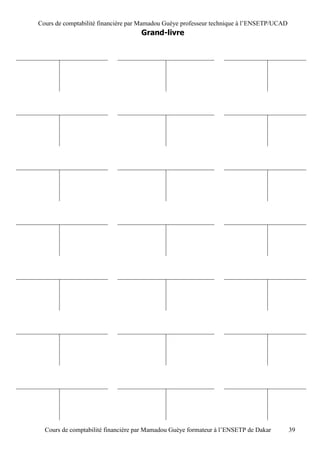 Cours de comptabilité financière par Mamadou Guèye professeur technique à l’ENSETP/UCAD
                                    Grand-livre




  Cours de comptabilité financière par Mamadou Guèye formateur à l’ENSETP de Dakar        39
 