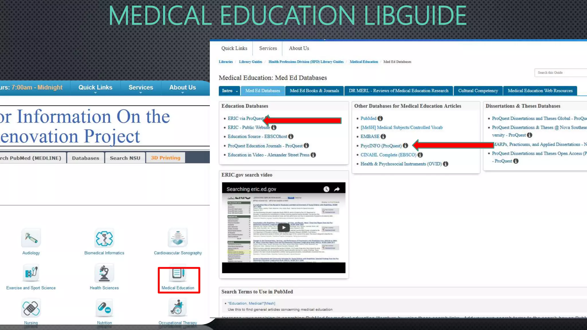 MEDICAL EDUCATION LIBGUIDE
 