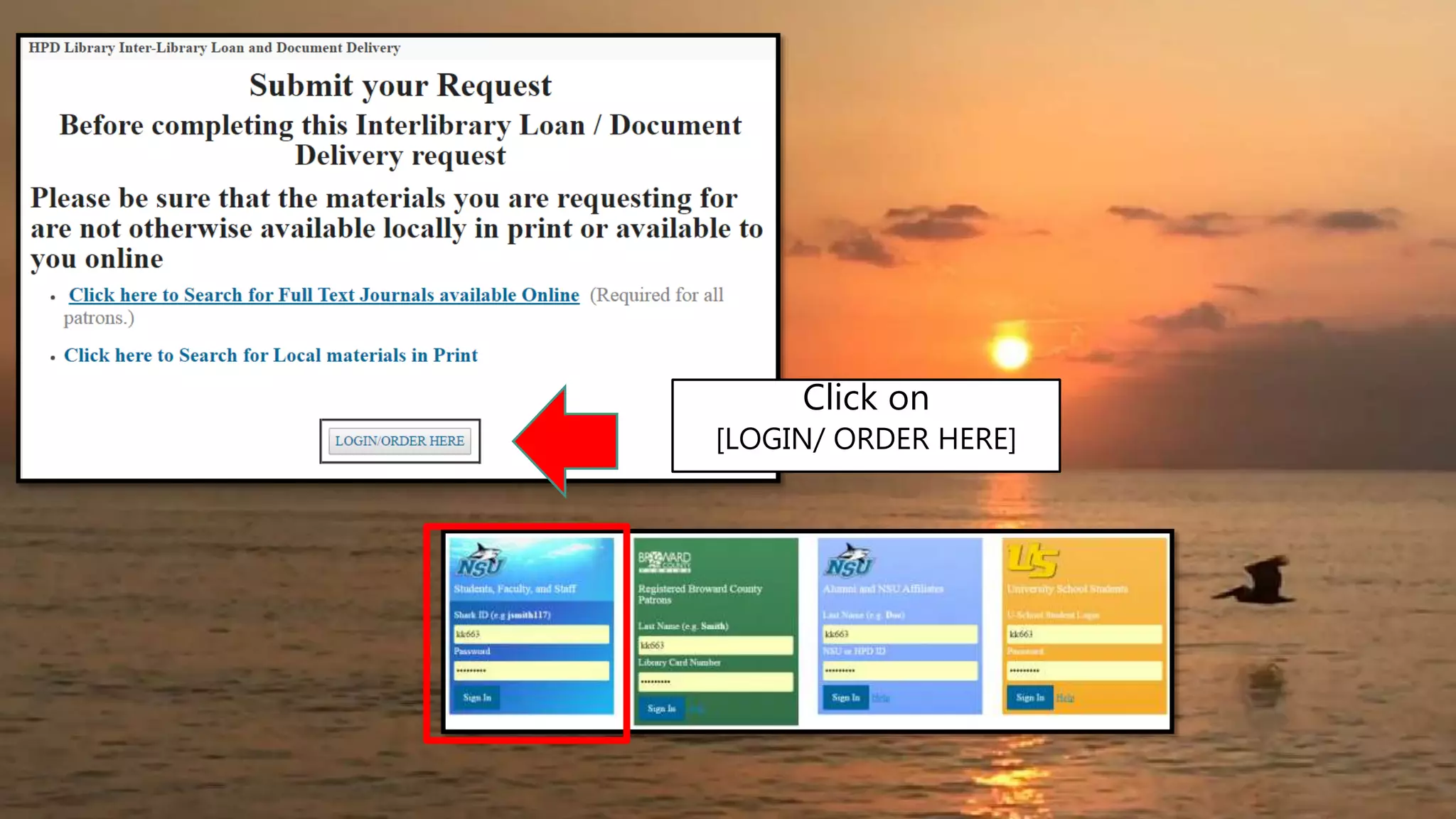 Click on
[LOGIN/ ORDER HERE]
 