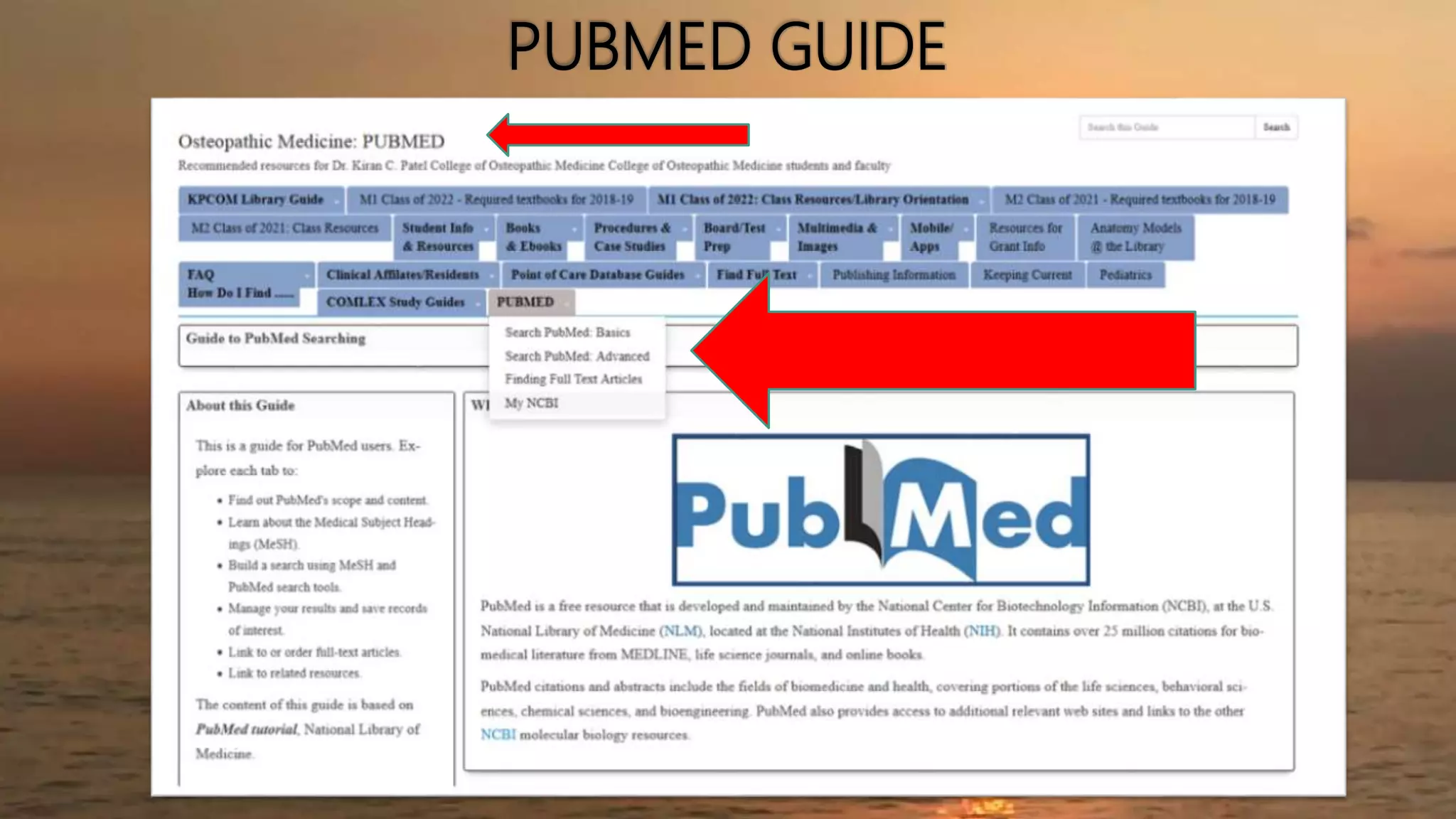 PUBMED GUIDE
 