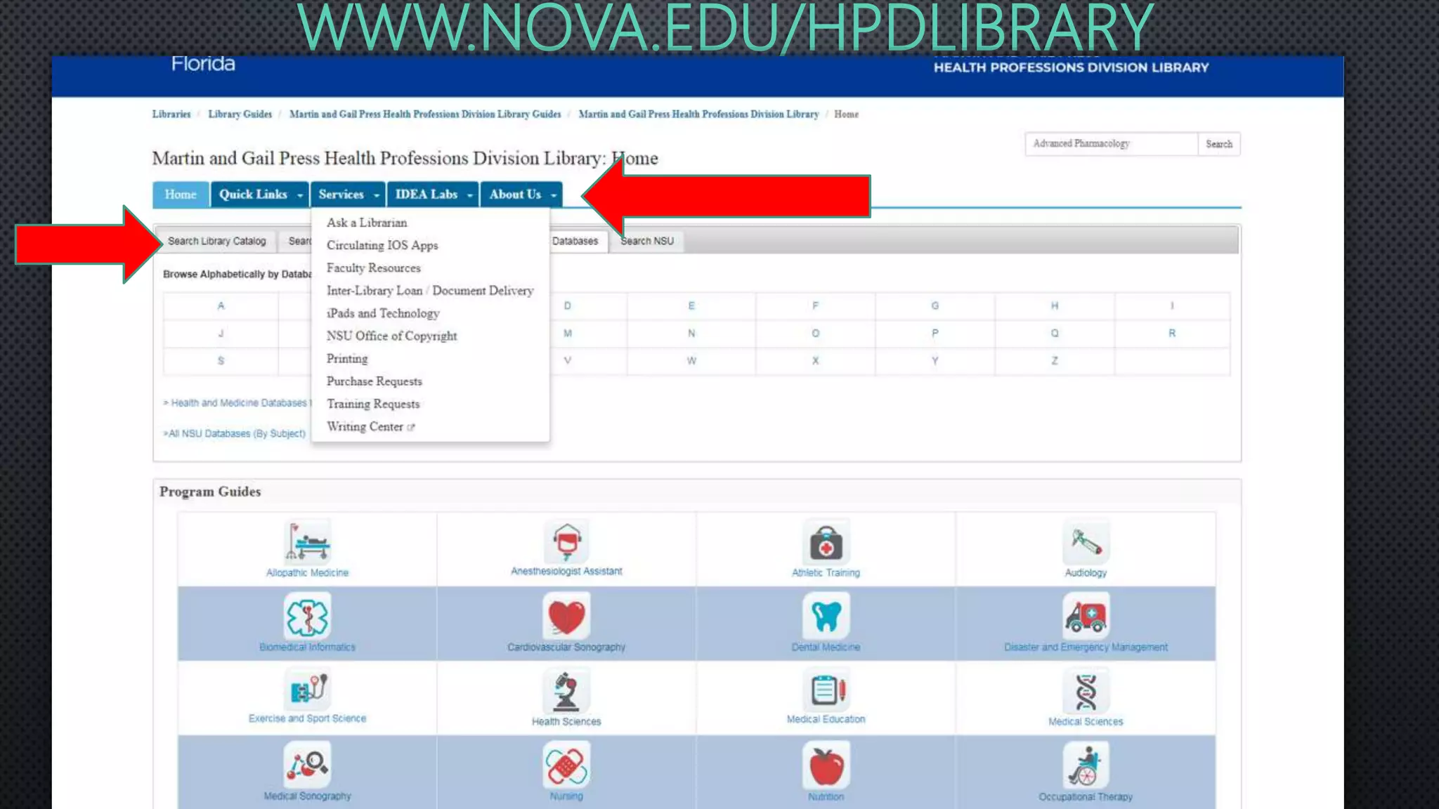 WWW.NOVA.EDU/HPDLIBRARY
 