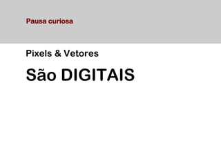 Pixels & Vetores
São DIGITAIS
Pausa curiosa
 