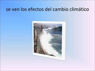 se ven los efectos del cambio climático
 