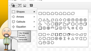 I like Shapes
the best.
Easiest to
manipulate
 