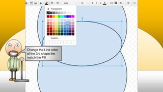 Change the Line color
of the 3rd shape the
match the Fill
 