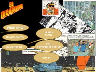 WIDE SHOT
                    PRIMER
                    PLANO
MS (MID SHOT)

                      ECU
CU (CLOSE UP)   EXTREMECLOSE UP



                   CUT-IN
 