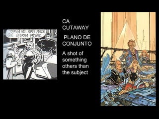 CA
CUTAWAY
PLANO DE
CONJUNTO
A shot of
something
others than
the subject
 