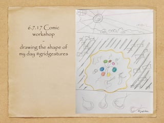 6.7.17 Comic
workshop
-
drawing the shape of
my day #gridgestures
 