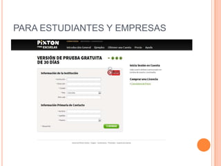 PARA ESTUDIANTES Y EMPRESAS

 