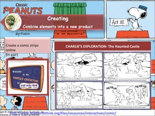       http://www.readwritethink.org/files/resources/interactives/comic/ CHARLIE’S EXPLORATION- The Haunted Castle Create a comic strips online (in pair)  