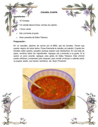 Comidas tipicas de guatemala | DOCX