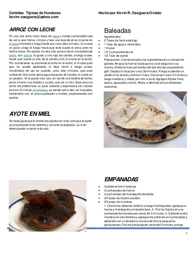 Comida Tipica De Honduras Comida Tipica De Honduras