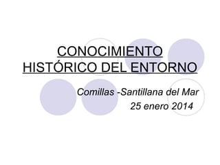 CONOCIMIENTO
HISTÓRICO DEL ENTORNO
Comillas -Santillana del Mar
25 enero 2014
 