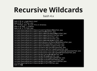 Recursive Wildcards
bash 4.x
 