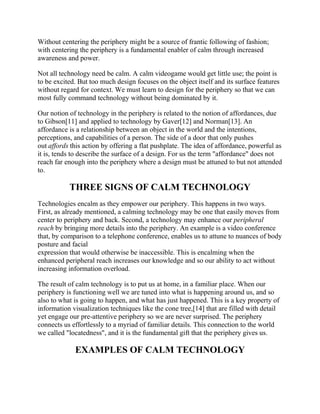 Coming Of Calm Technology
