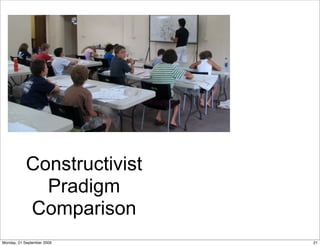 Constructivist
              Pradigm
            Comparison
Monday, 21 September 2009    21
 