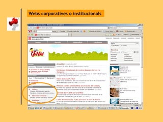 Webs corporatives o institucionals   