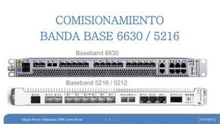 07/06/2018
1
COMISIONAMIENTO
BANDA BASE 6630 / 5216
Miguel Rivera Villablanca CRM Centro Norte
Baseband 6630
Baseband 5216 / 5212
 