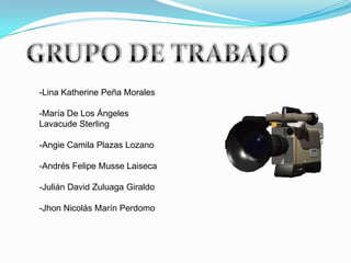 -Lina Katherine Peña Morales
-María De Los Ángeles
Lavacude Sterling
-Angie Camila Plazas Lozano
-Andrés Felipe Musse Laiseca
-Julián David Zuluaga Giraldo
-Jhon Nicolás Marín Perdomo
 