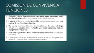 COMISIÓN DE CONVIVENCIA
FUNCIONES
 