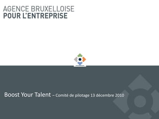 Boost Your Talent – Comité de pilotage 13 décembre 2010 1 