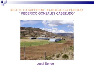 INSTITUTO SUPERIOR TECNOLOGICO PUBLICO  “ FEDERICO GONZALES CABEZUDO” Local Sonqo 