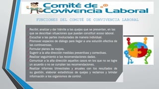 FUNCIONES DEL COMITÉ DE CONVIVENCIA LABORAL
 