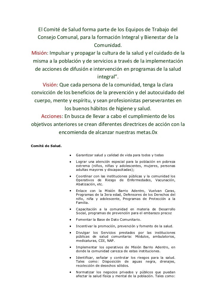 comite d salud