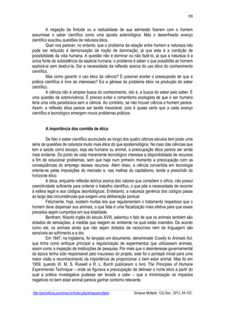98 
http://periodicos.pucminas.br/index.php/sinapsemultipla Sinapse Múltipla, 1(2),Dez., 2012, 94-102. 
A negação da finit...
