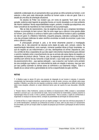101 
http://periodicos.pucminas.br/index.php/sinapsemultipla Sinapse Múltipla, 1(2),Dez., 2012, 94-102. 
catástrofe a elab...