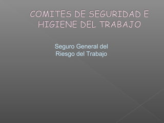 Seguro General del
Riesgo del Trabajo
 