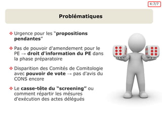 4:1/7La législationdéléguée après LisbonneLe mot “comitologie” vadisparaître