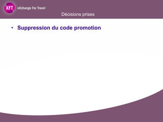 Décisions prises Suppression du code promotion 