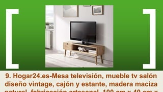 Hogar24-Mesa televisión, Mueble TV salón diseño Vintage, 2 Puertas y  Estante, Madera Maciza Natural, fabricación Artes…