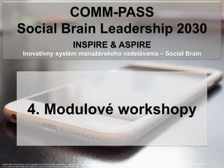 4
COMM-PASS
Social Brain Leadership 2030
INSPIRE & ASPIRE
Inovatívny systém manažérskeho vzdelávania – Social Brain
Obsah ...