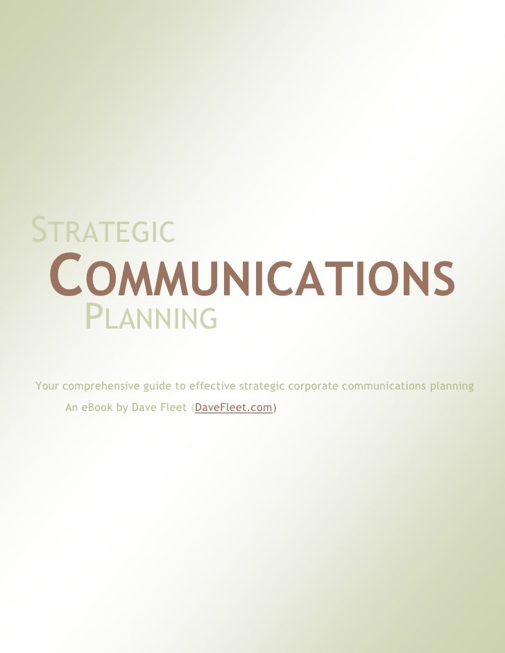 strategic communications planning a free ebook