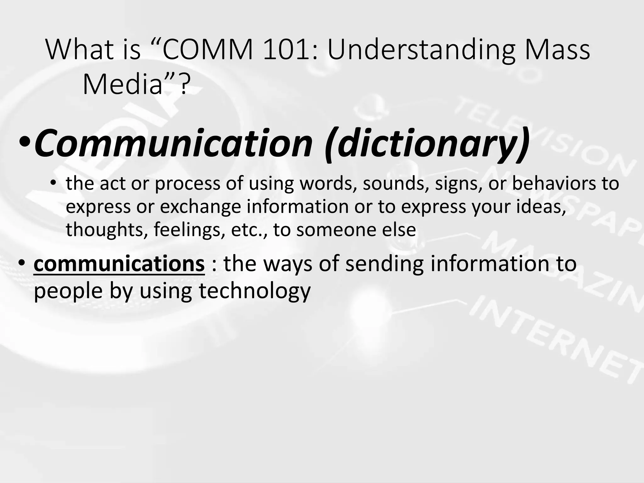 COMM 101 INTRO WCC | PPTX