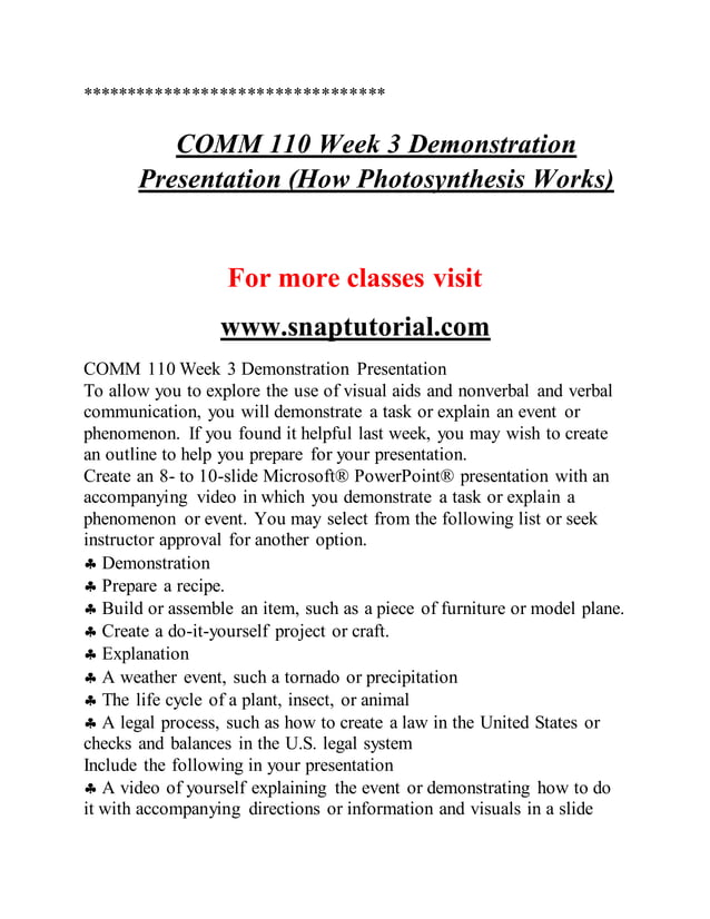 COMM 110 Education Redefined / snaptutorial.com