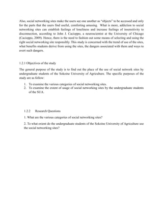 The Use Of Social Networking Sites among the Undergraduate Students of ...