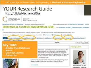 LRC Homepage  Research Help  Engineering  Mechanical Systems Engineering


YOUR Research Guide
    http://bit.ly/MechanicalSys




Key Tabs:
•   Articles from Databases
•   Books . . .
•   Cite Your Sources
•   Contact Us
 