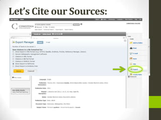 Let’s Cite our Sources:
 