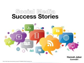 Success Stories
Hannah Jaber
Comm201
Social Media
Photo Credit: https://www.pinterest.com/pin/271130840051378454/?autologin=true
 