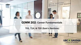 COMM 202: Career Fundamentals
T01, T14, & T20 (Sam’s Sections)
 