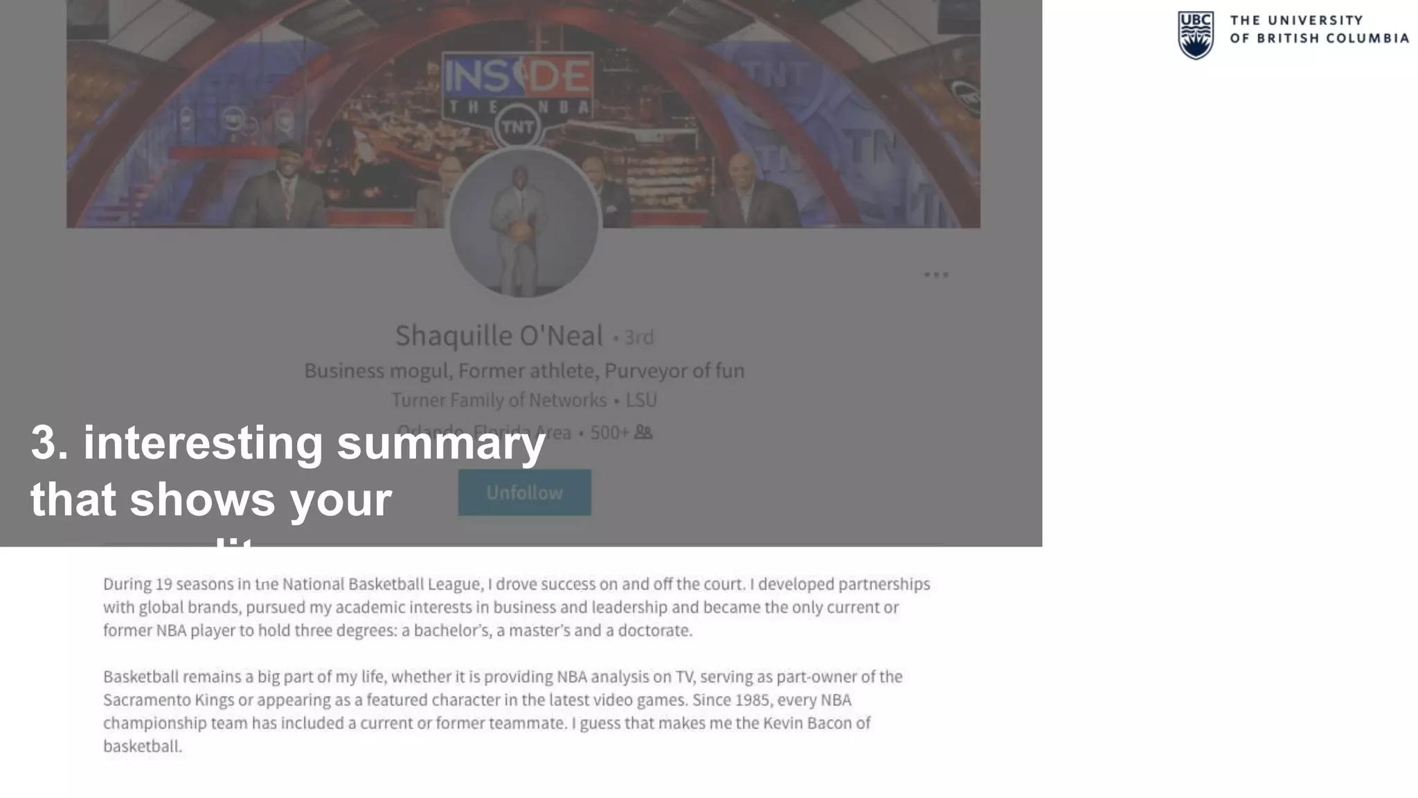 3. interesting summary
that shows your
personality
 