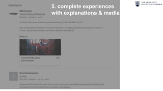 5. complete experiences
with explanations & media
 
