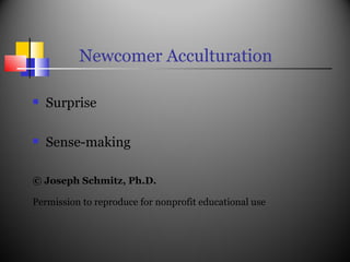 Newcomer Acculturation   ,[object Object],[object Object],[object Object],[object Object]