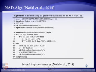 NAD-Alg: [Nofal et al., 2014] 
Several improvements in [Nofal et al., 2014] 
 