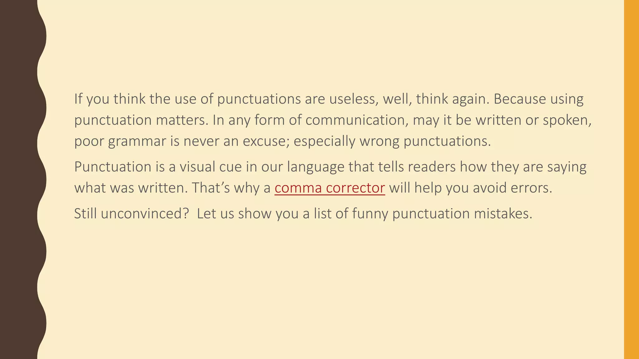 Comma Check Top 10 Funniest Punctuation Mistakes PPTX
